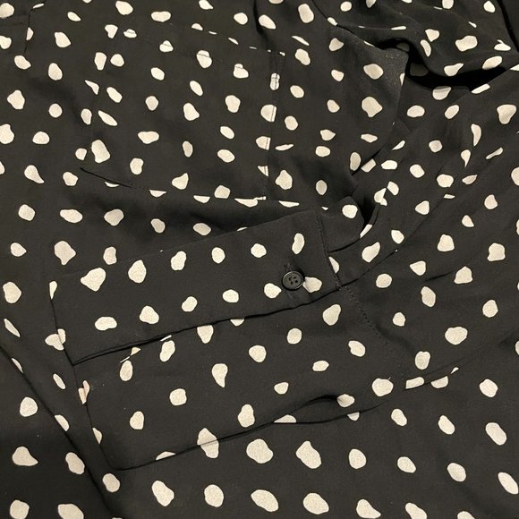 Pleione Black & White Polka Dot Tunic Blouse - Picture 4 of 6